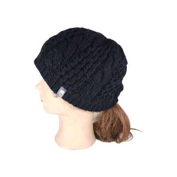 The North Face Unisex OS Cable Minna Black Arcylic Cable Knit Beanie Hat - Picture 1 of 13